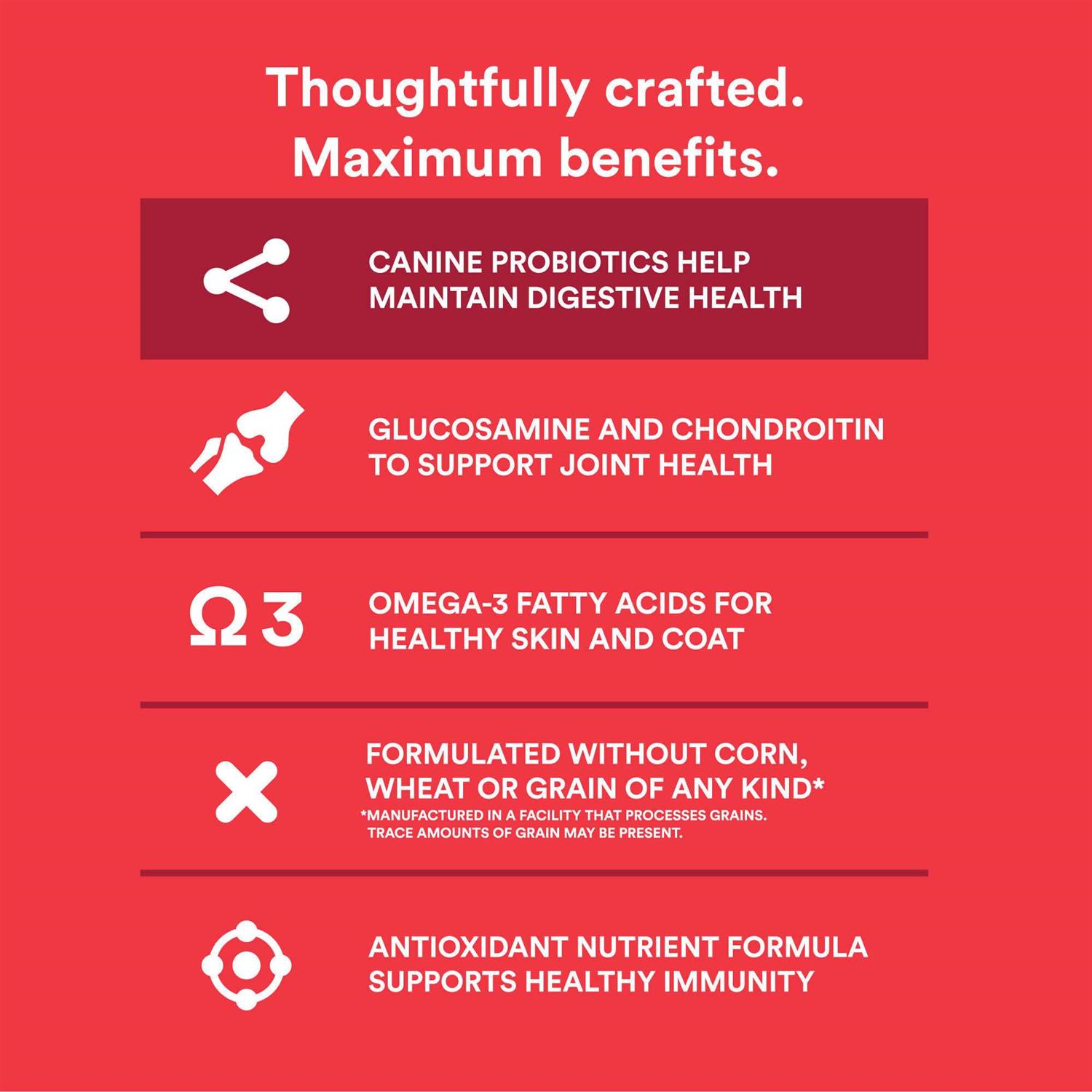 WholeHearted Grain Free Beef & Pea Recipe Adult Dry Large Breeds Dog Food Bag - Image 3