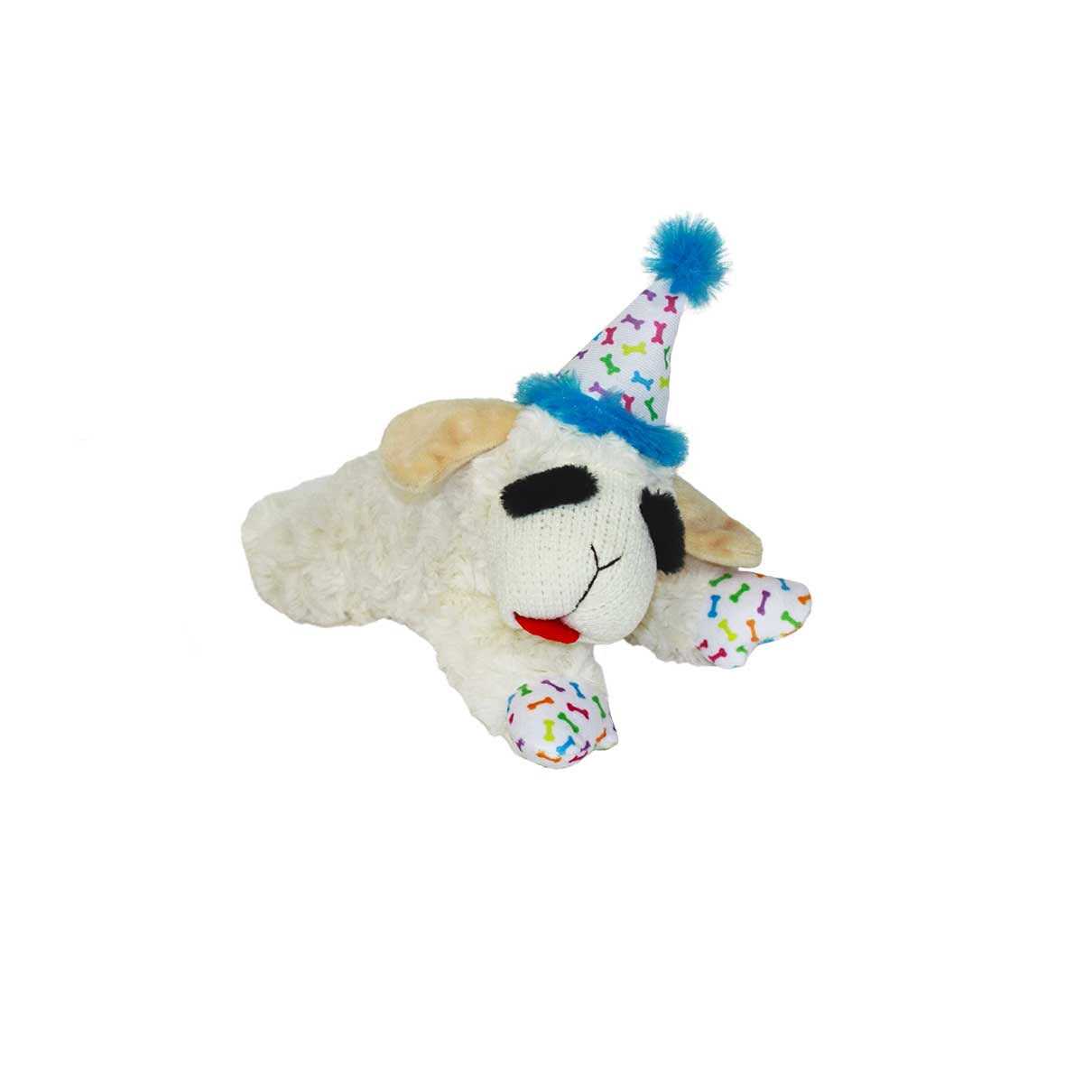 Multipet Lamb Chop Dog Toy with Birthday Hat - Image 5