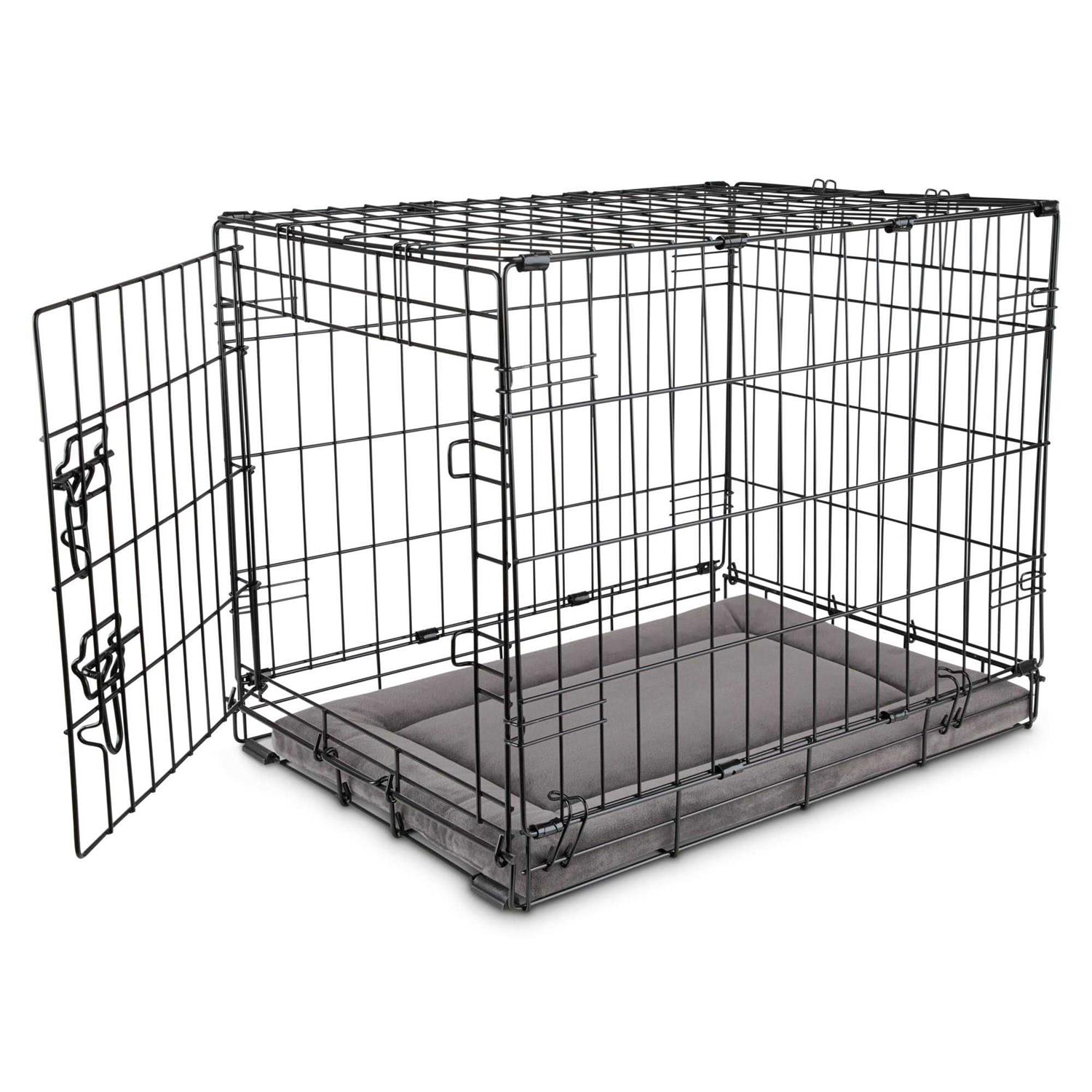 EveryYay Essentials Happy Place Dark Grey Velvet Dog Crate Mat and Pet Bed - Image 3