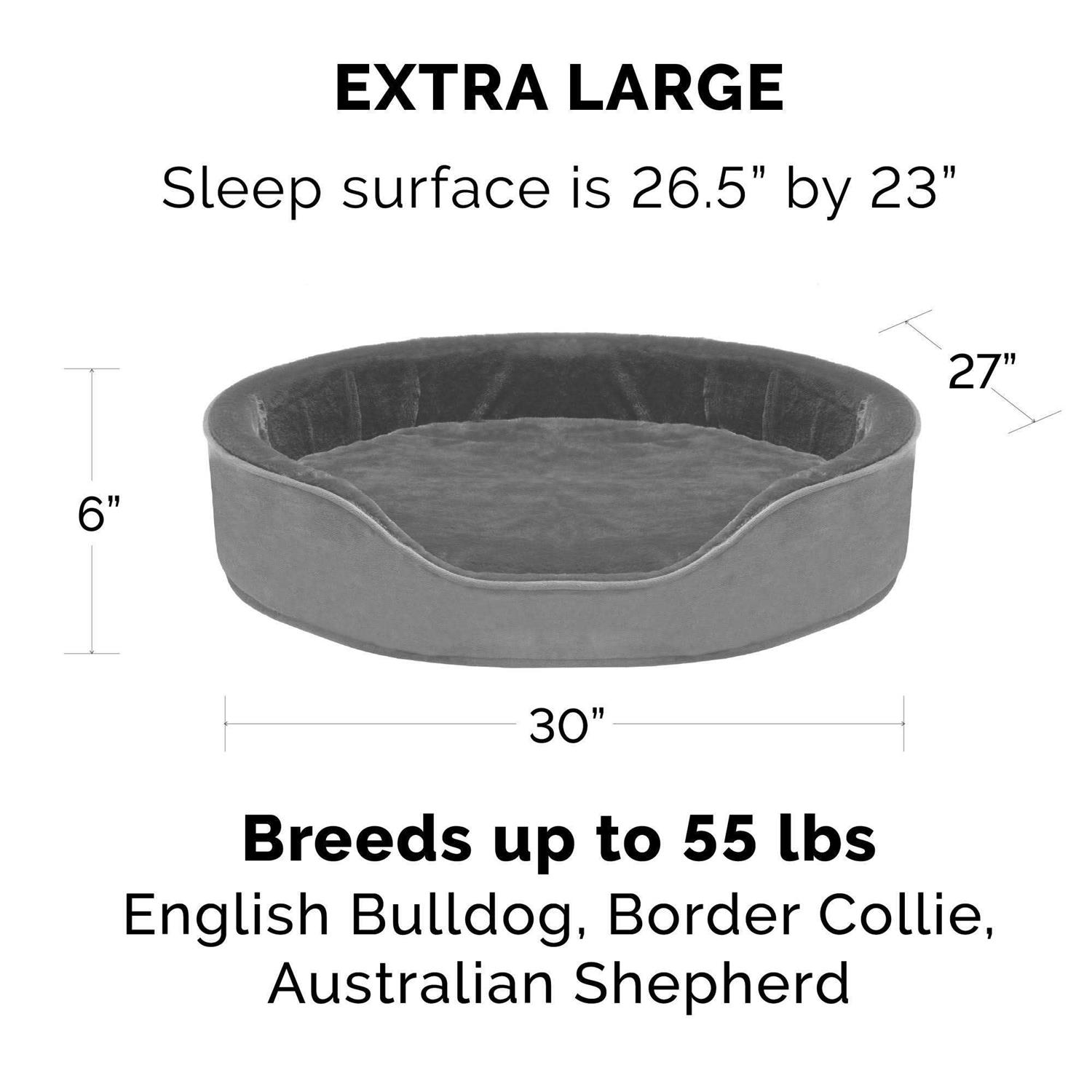 FurHaven Plush & Velvet Oval Dog Bed - Image 4