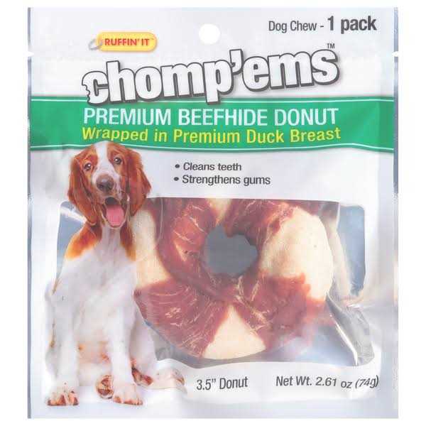 Ruffin' It Chomp'ems 3.5 Beefhide Donut W/Duck - Image 3