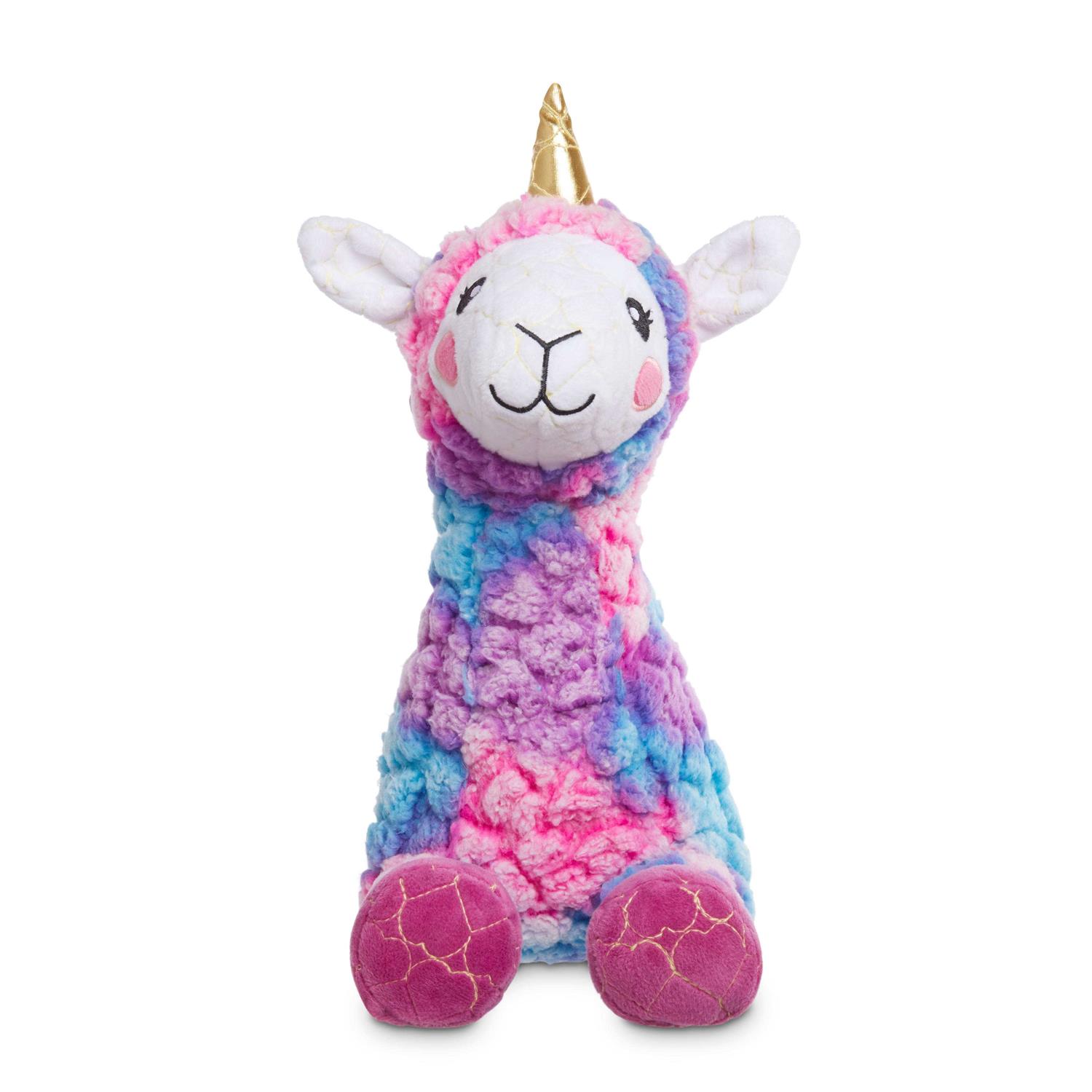 Leaps & Bounds Ruffest & Tuffest Llama-corn Tough Plush Dog Toy with Kevlar Stitching - Image 4