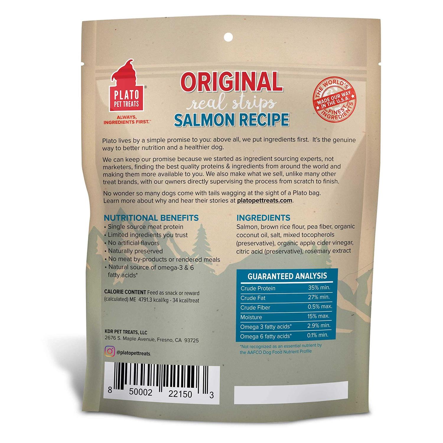 Plato Real Strips Salmon Dog Treats - Image 3