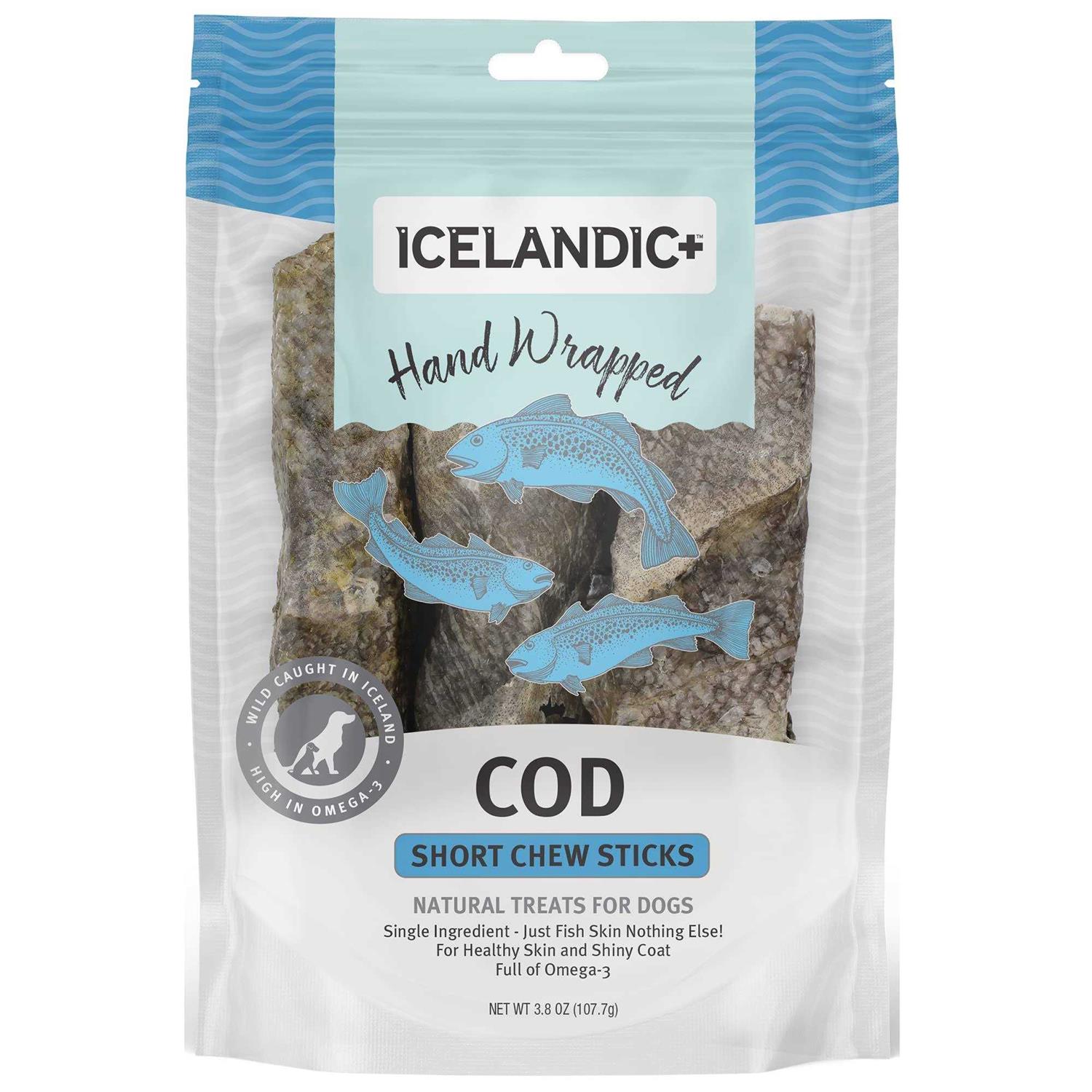 Icelandic+ Hand Wrapped Cod Skin Short Chew Stick Dog Treats - Image 5
