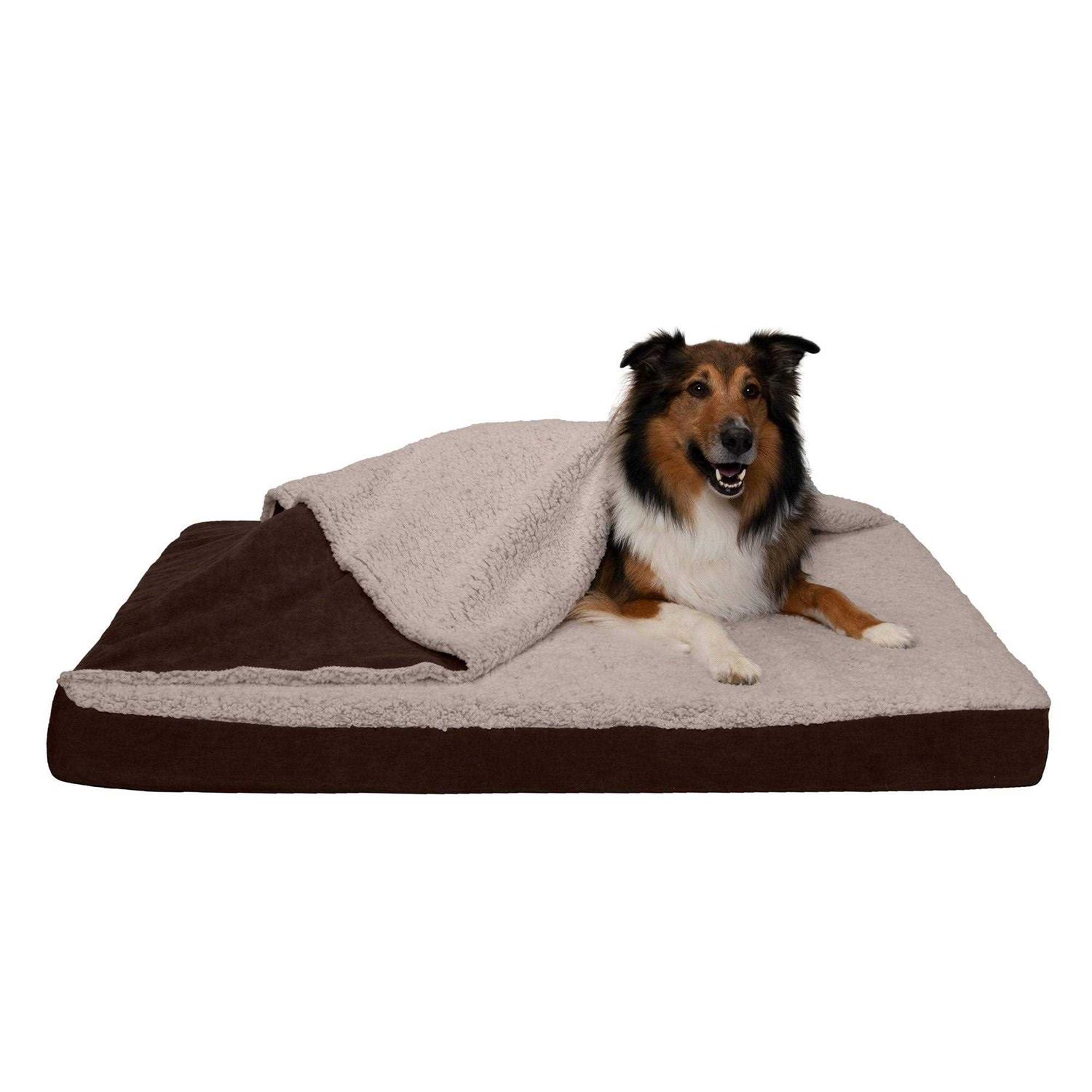 FurHaven Berber & Suede Blanket Top Top Dog Bed - Image 3