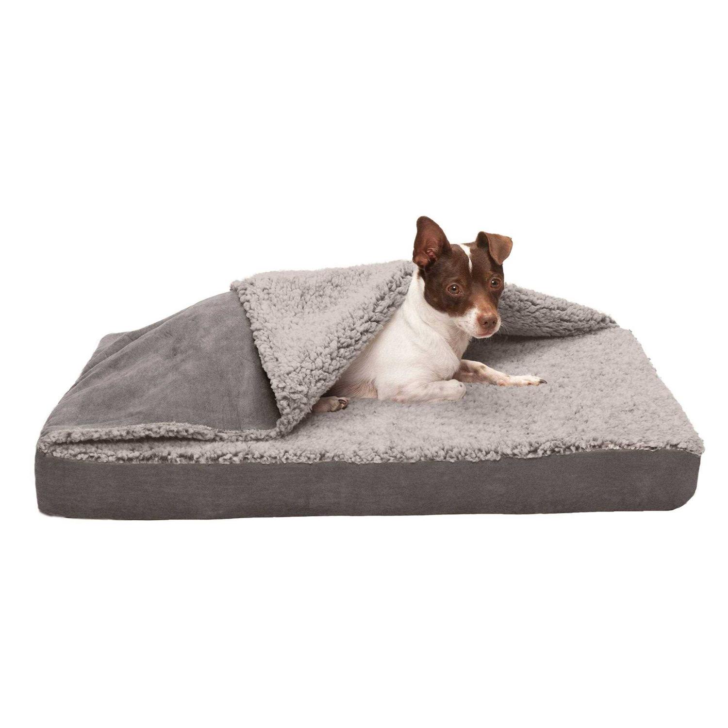 FurHaven Berber & Suede Blanket Top Top Dog Bed - Image 4