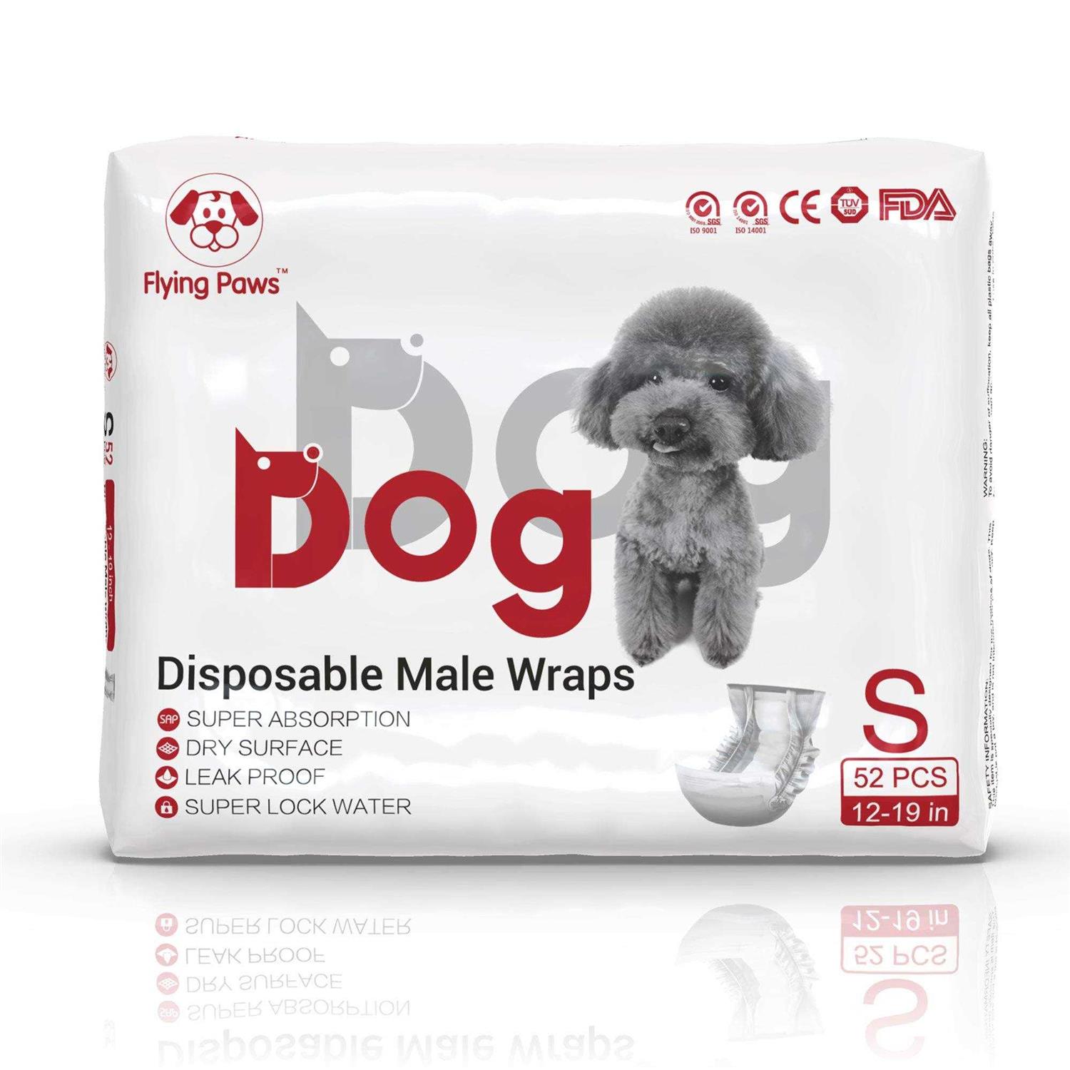 Flying Paws Male Dog Diapers Absorbent Male Dog Wraps Belly Bands for Male Dogs with Leak Protection, Excitable Urination, Incontinence, or Male - Image 5