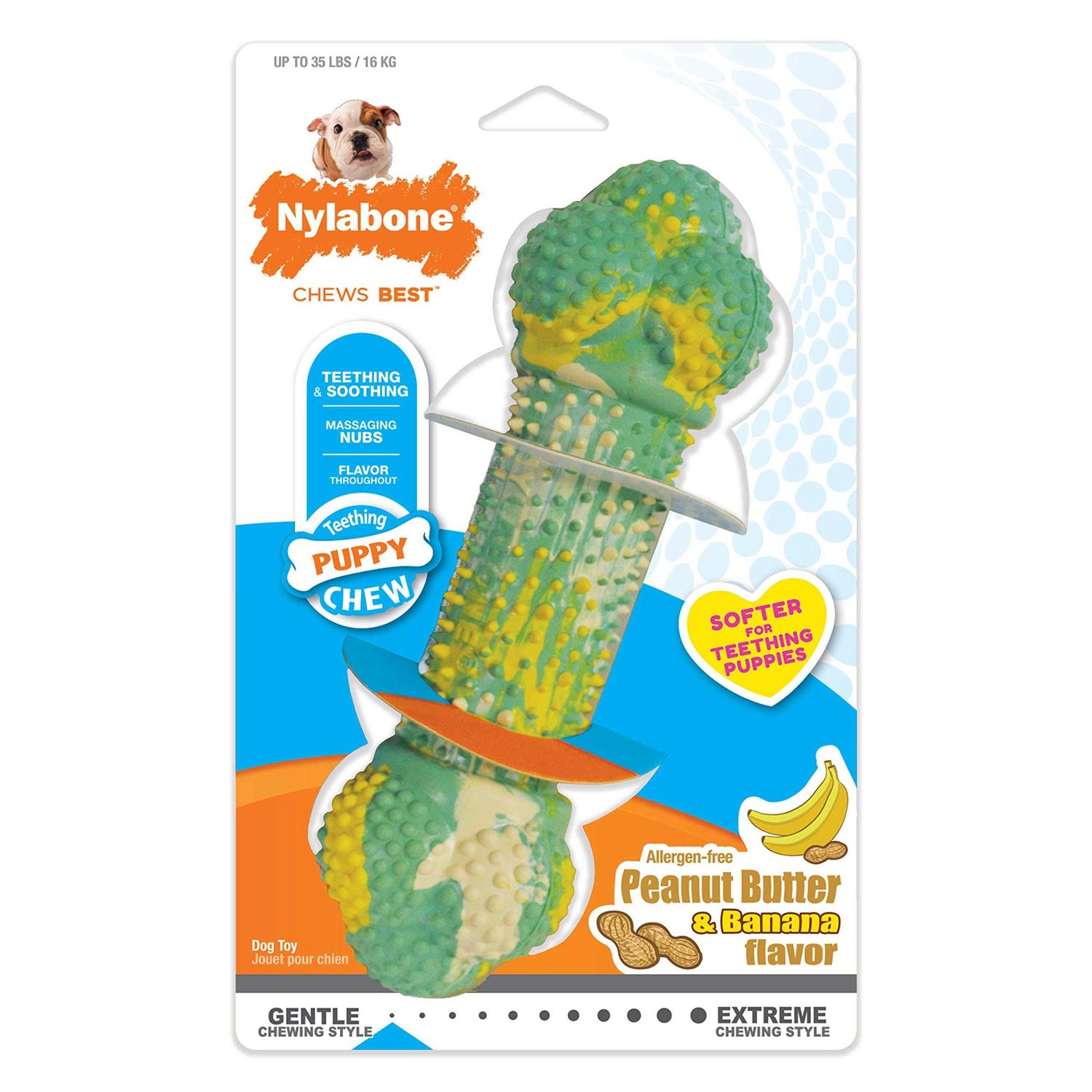 Nylabone Puppy Peanut Butter & Banna Double Action Chew - Image 3