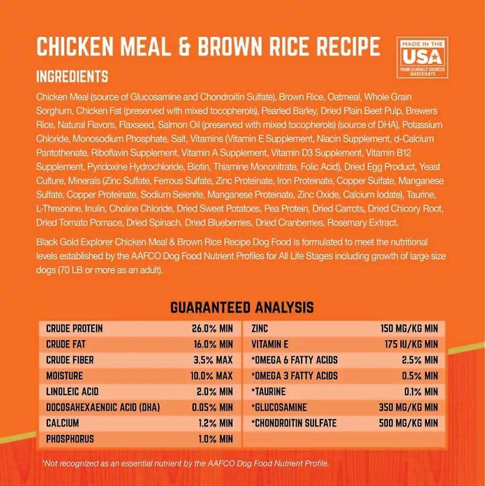 Black Gold Explorer Dog Food Chicken Meal & Brown Rice Formula - Image 4