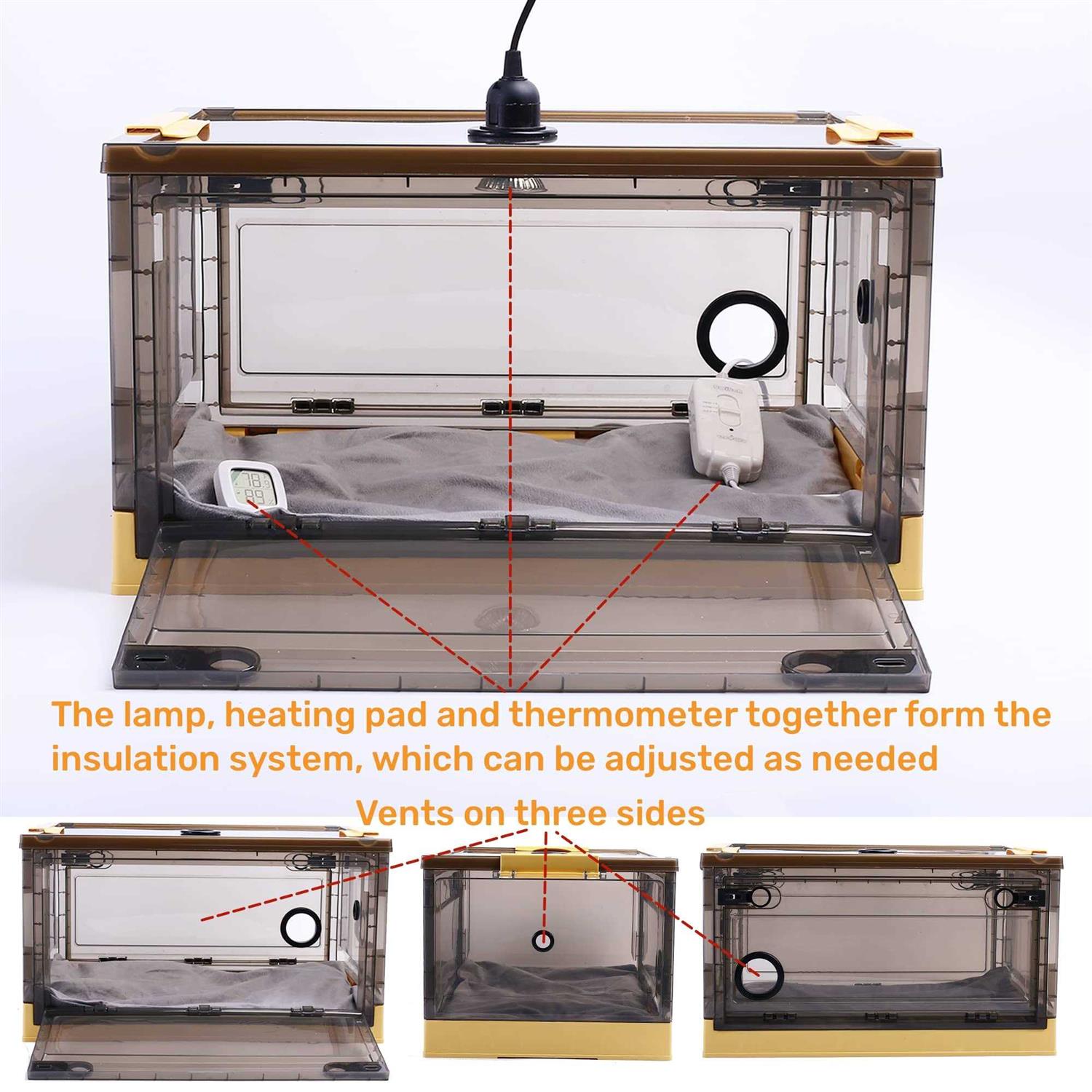Puppy Incubator Incubator for Puppies with Puppy Bed Pad, Kitten Incubator with Whelping Collars, Puppy Feeding Tube for Puppies and Kitten - Image 3