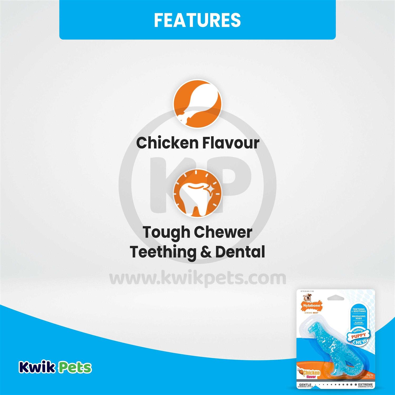 Nylabone Dental Dino Puppy Chew Toy - Image 4