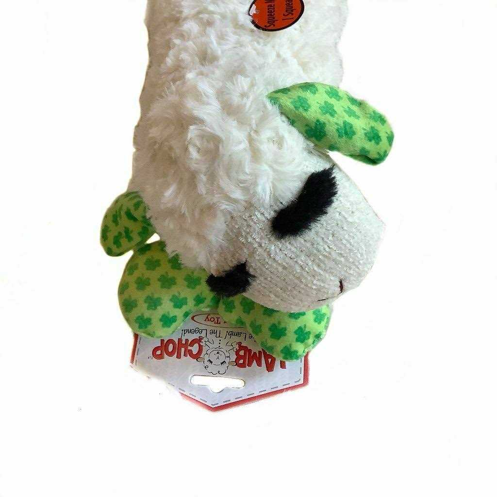 Multipet Shamrocks St Patrick's Day Lamb Chop Dog Toy - Image 5