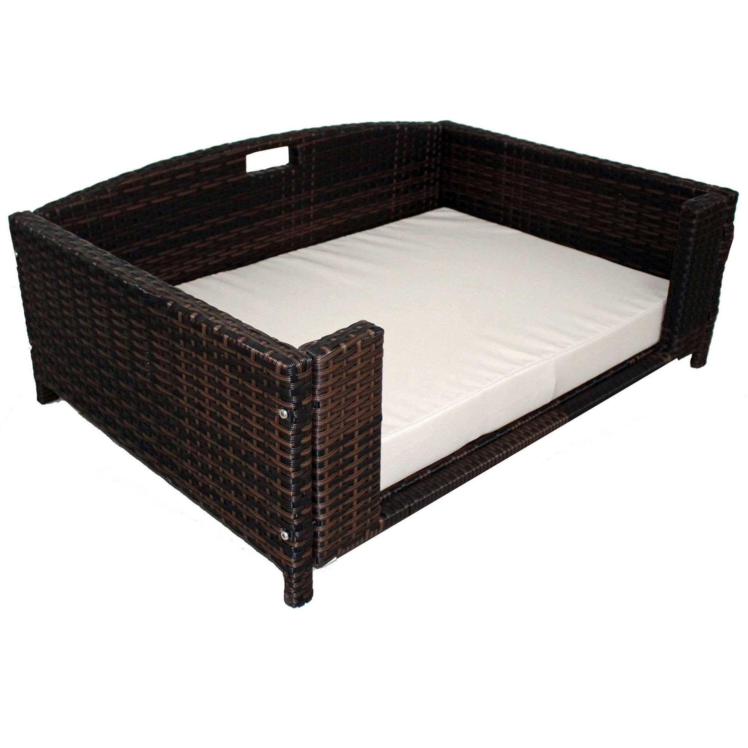 Iconic Pet Rattan Rectangular Pet Sofa - Image 3