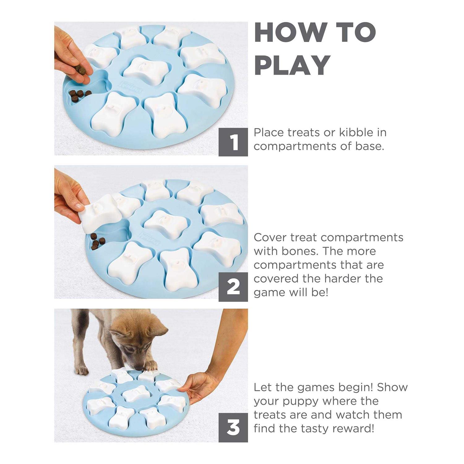 Outward Hound Puppy Smart Interactive Treat Puzzle Blue Dog Toy - Image 3