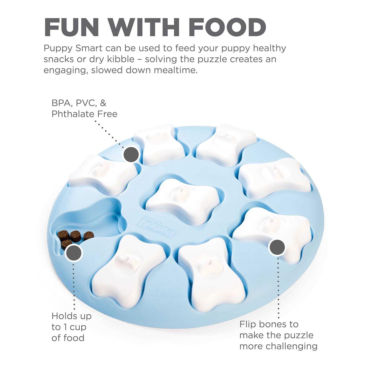 Outward Hound Puppy Smart Interactive Treat Puzzle Blue Dog Toy - Image 4