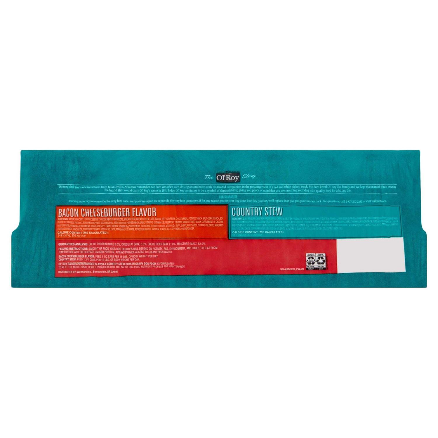 Ol Roy Bacon Cheeseburger and Country Stew Flavor Wet Dog Food for Adult - Image 5