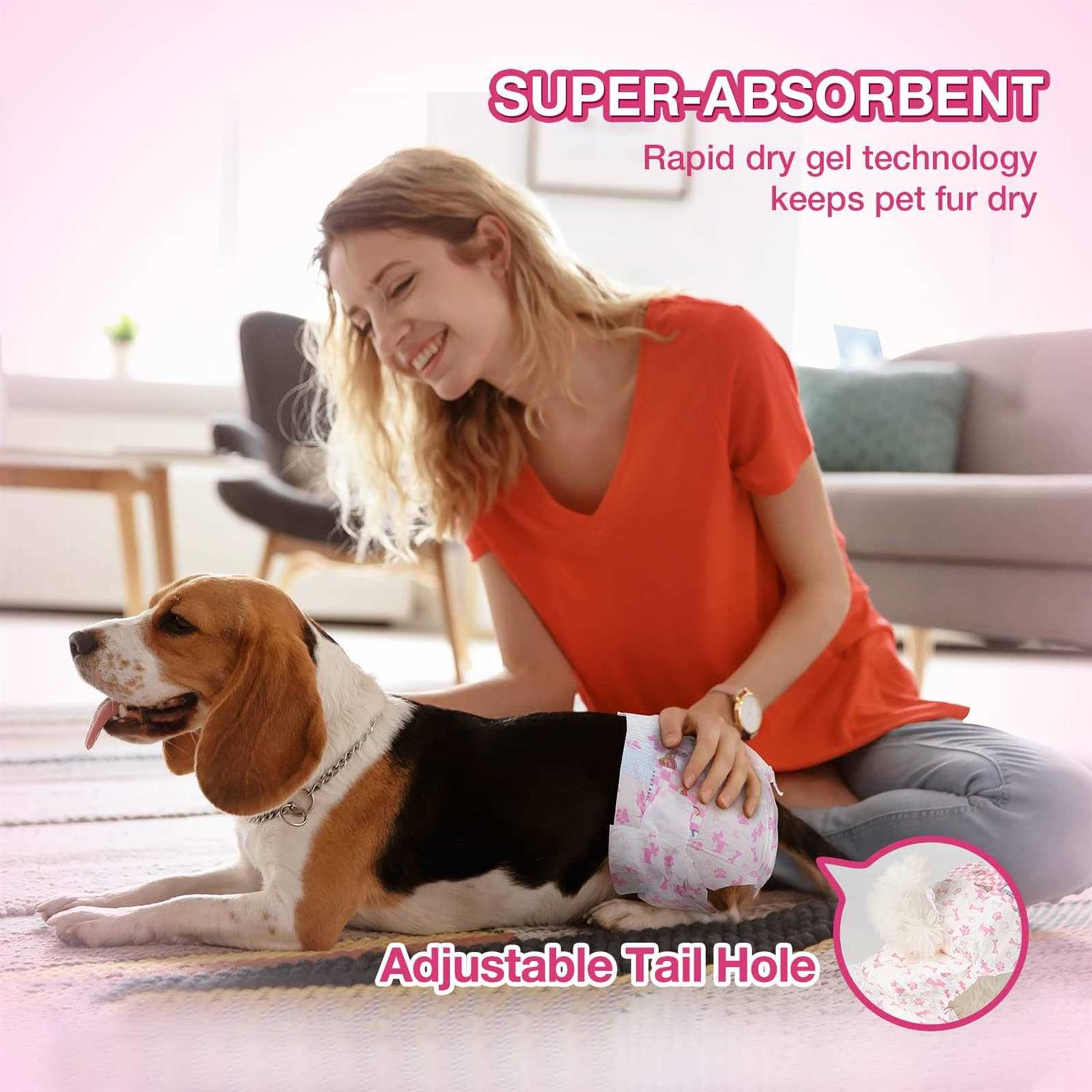 Dono Disposable Dog Diapers Female Super Absorbent Doggie Diaper Rapid-Dry Gel Technology Puppy Diapers - Image 5