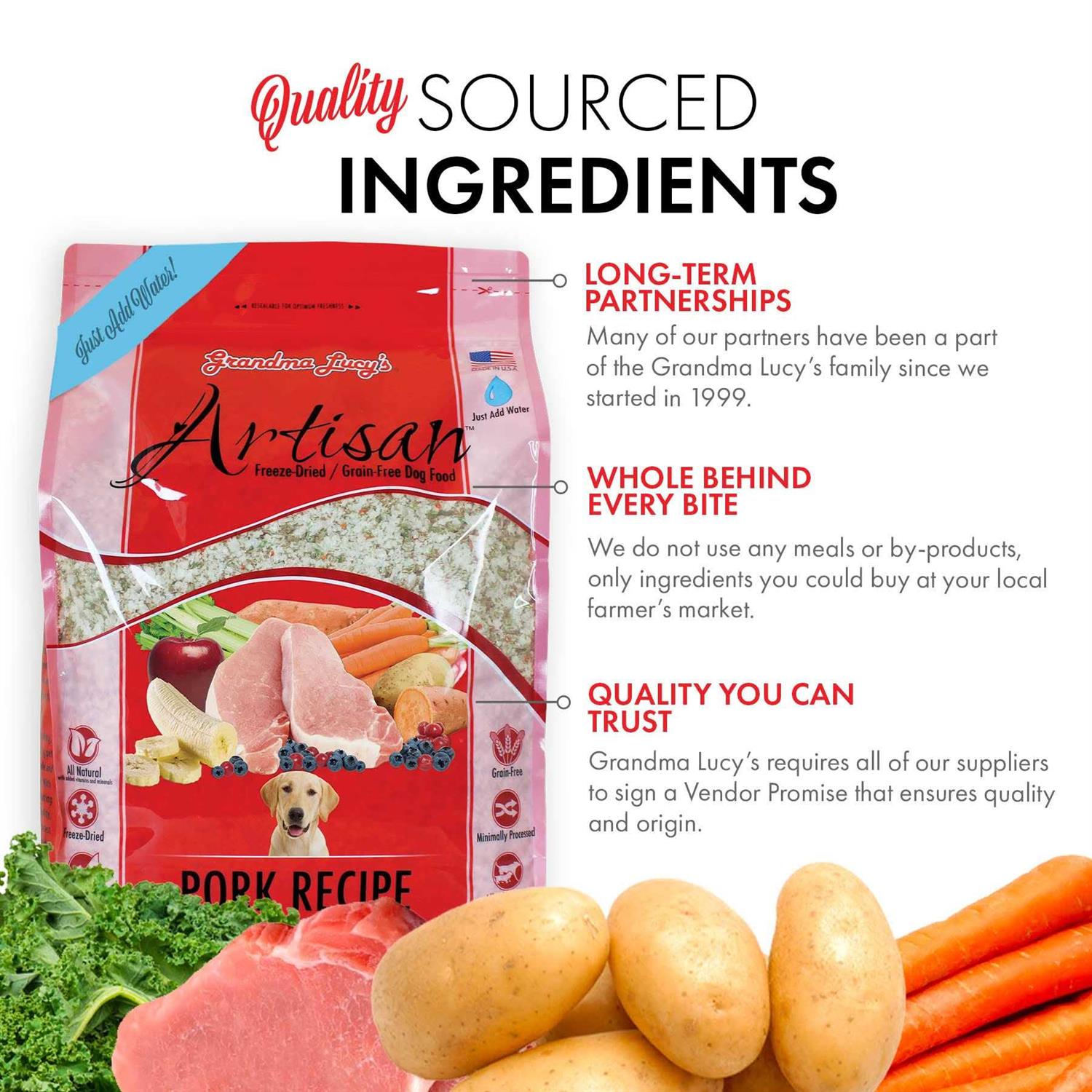 Grandma Lucy&s Artisan Grain Free Pork Freeze Dried Dog Food - Image 5