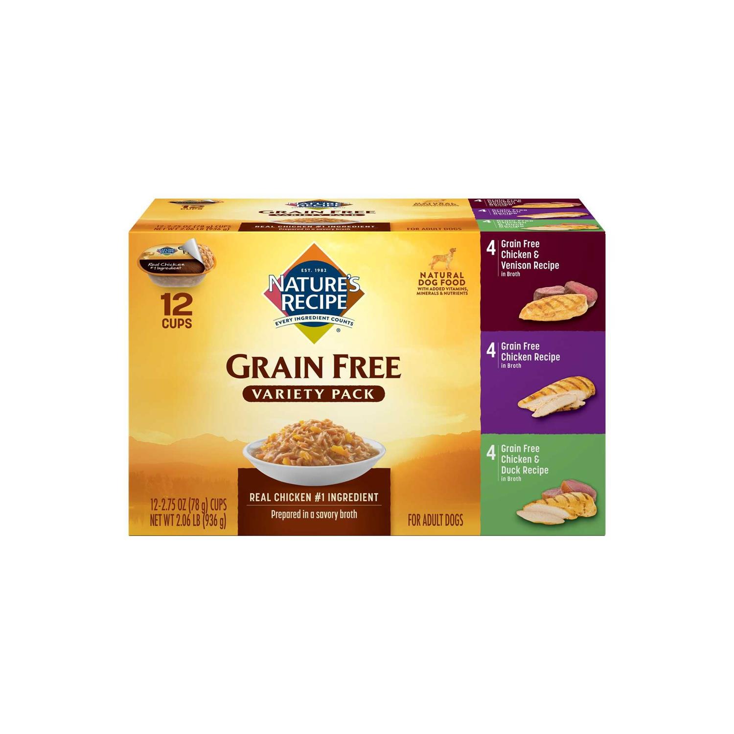 Nature's Recipe Grain Free Chicken Variety Pack Wet Dog Food, 2.75 Ounces (Pack of 12), Size: 33 Ounces - Image 3