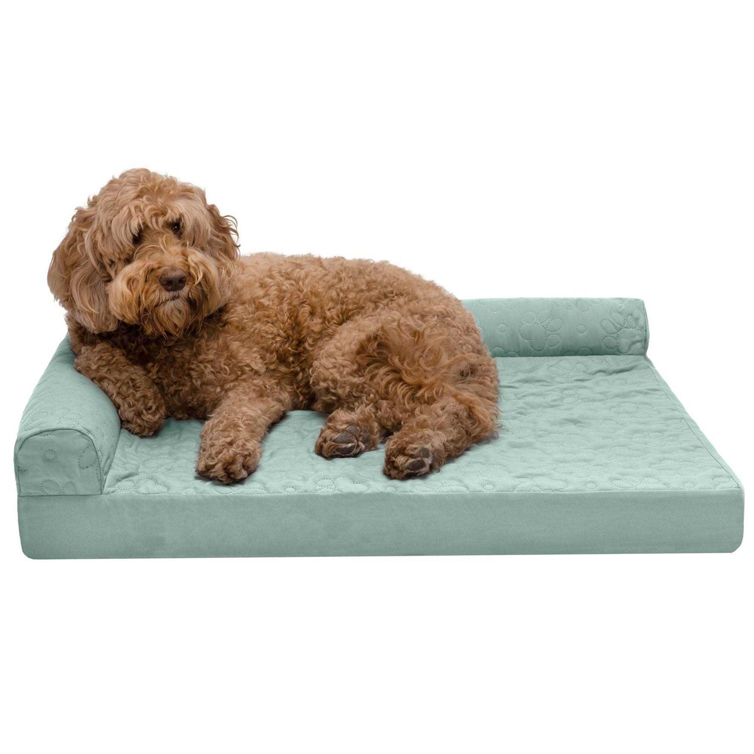 FurHaven Paw-Quilted Deluxe L-Chaise Dog Bed - Image 5