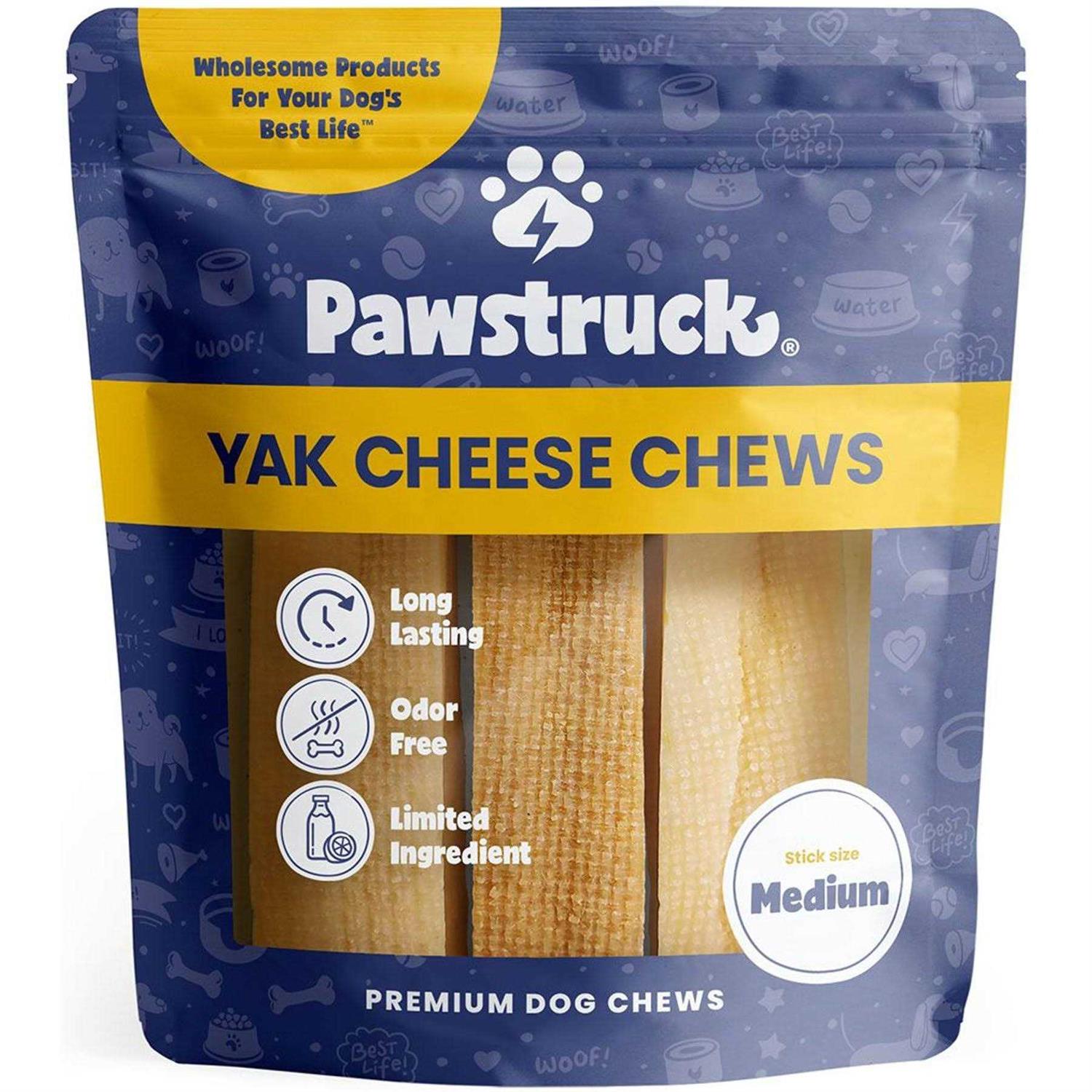 Pawstruck Natural Medium Himalayan Yak Cheese Dog Chew Treats