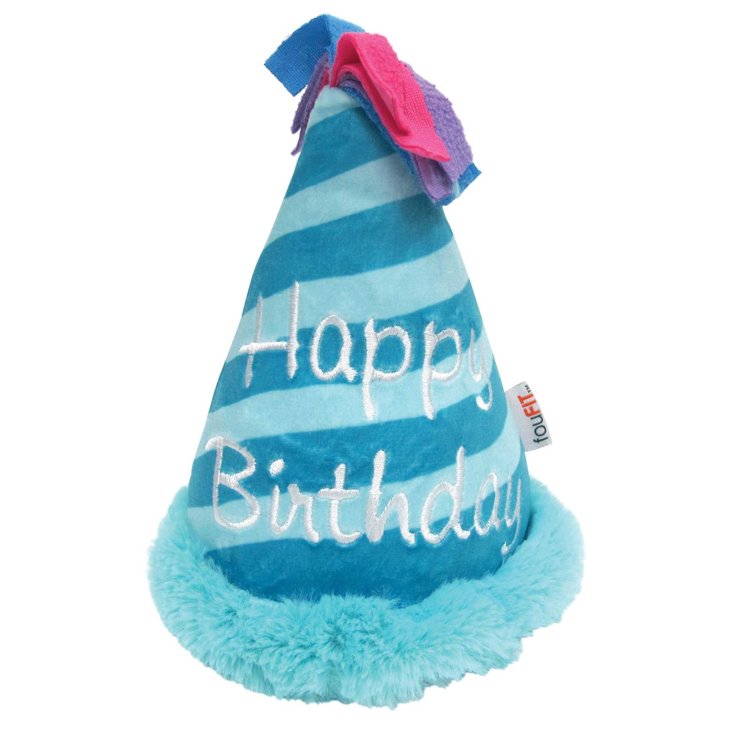 fouFIT Birthday Hat Crinkle Plush Dog Toy - Image 4