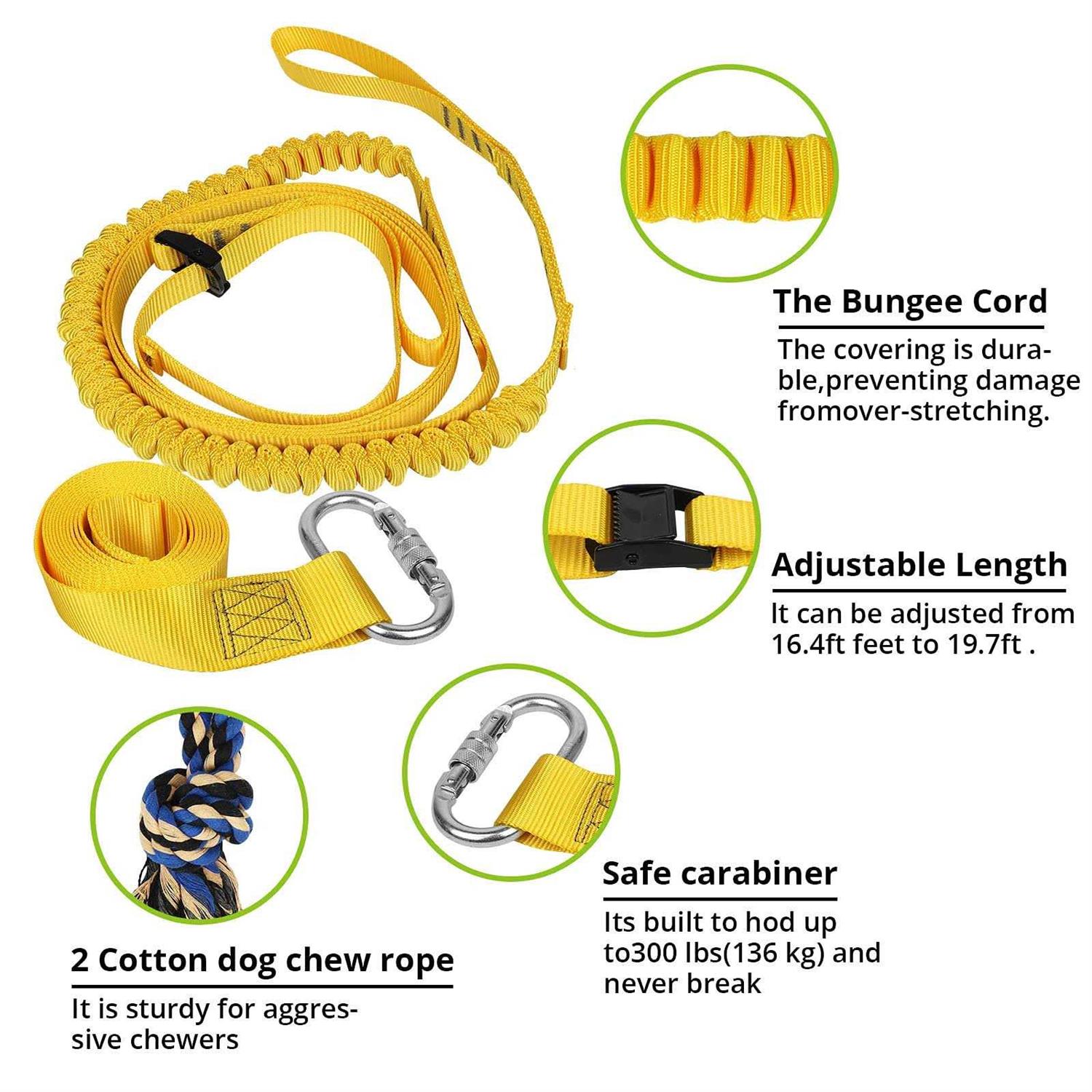 HOKINETY Dog Hanging Bungee Tug Toy Interactive Tether Tug-of-War for Pitbull Small to Large Dogs to Exercise and Fun Solo Play - Image 3