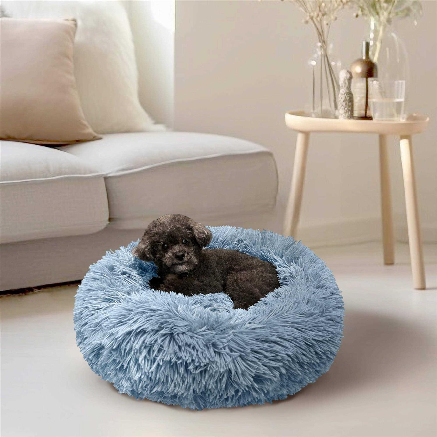 PetAmi Calming Dog Bed for Puppy Cat Kitten Round Washable Pet Bed - Image 4