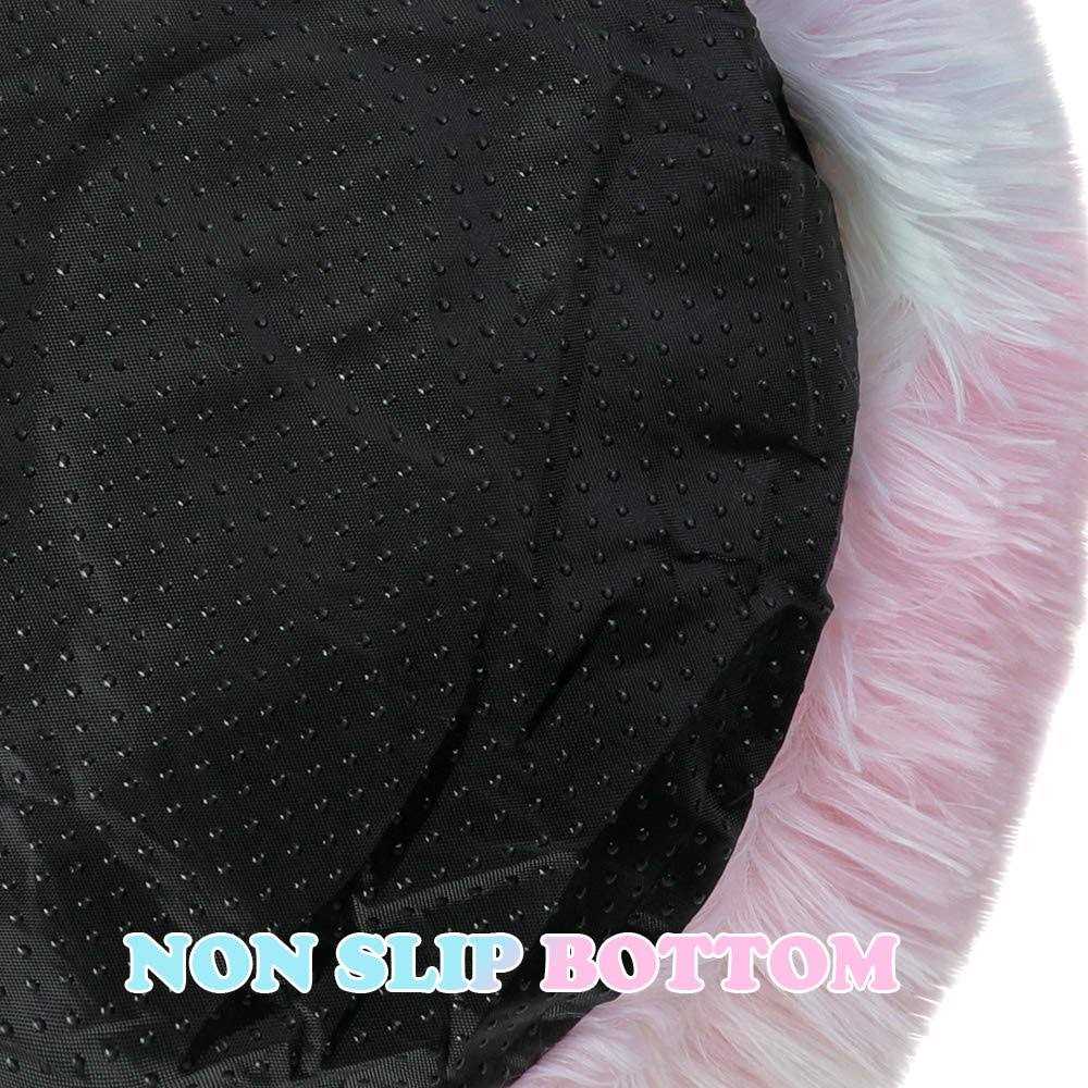Otoez Round Plush Donut Pet Bed Warm Fur Cuddler Dog Cat Cushion Bed Calming Bed Non-Slip Bottom - Image 4