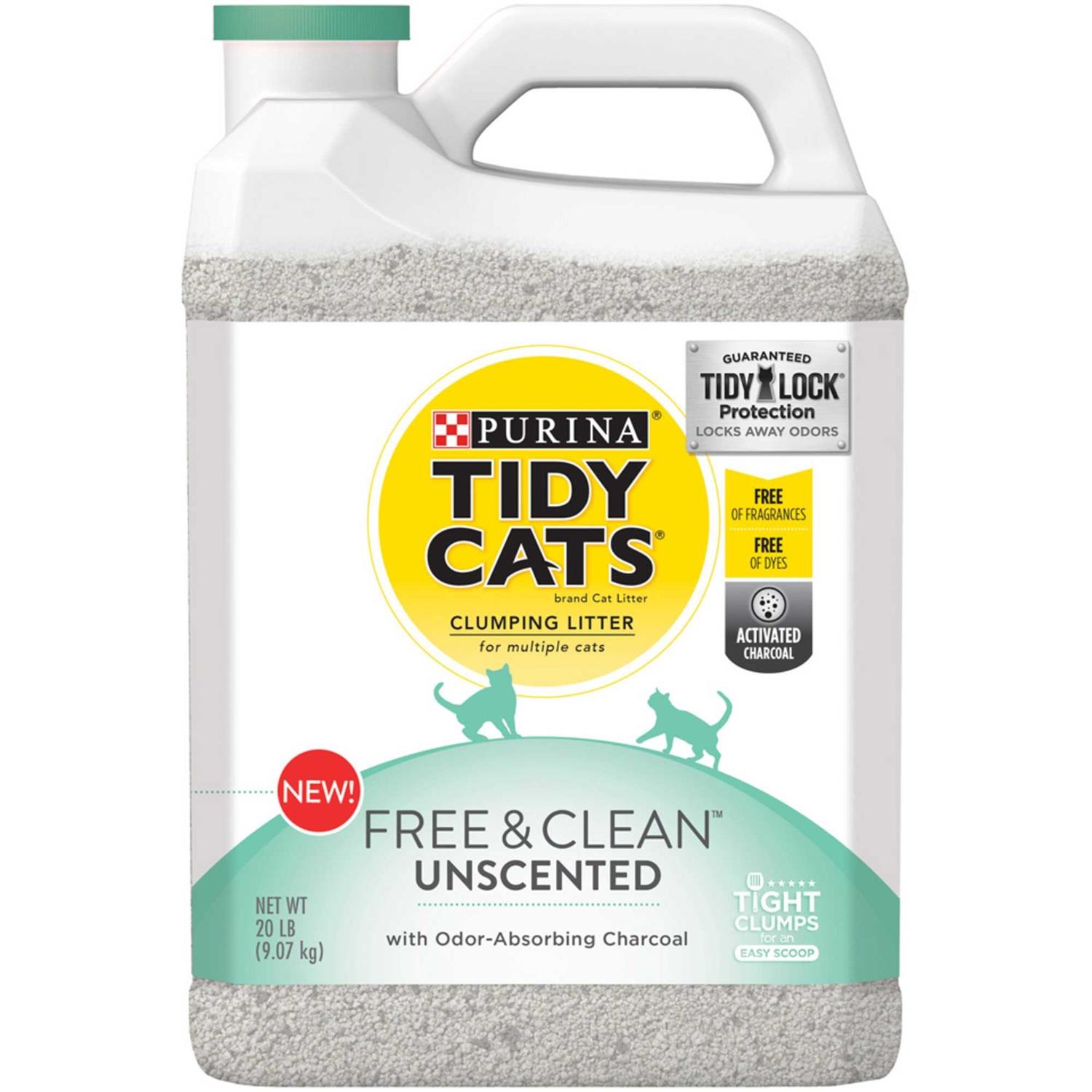 Tidy Cats Free & Clean Unscented Clumping Clay Cat Litter, 20-lb jug, case of 2 - Image 5