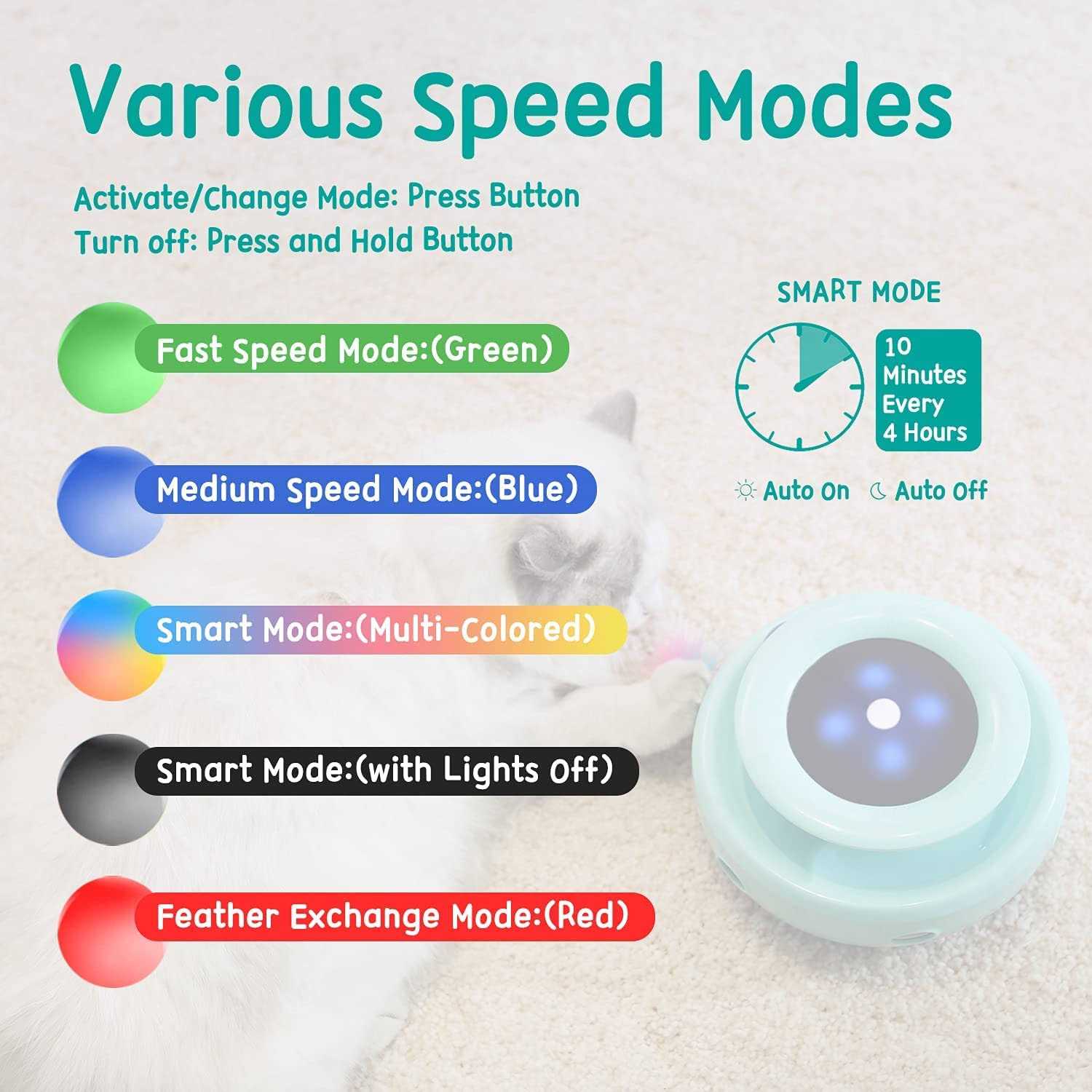 Cat Toys Orsda 2-in-1 Interactive Cat Toys for Indoor Cats Automatic Cat Toy Balls - Image 5