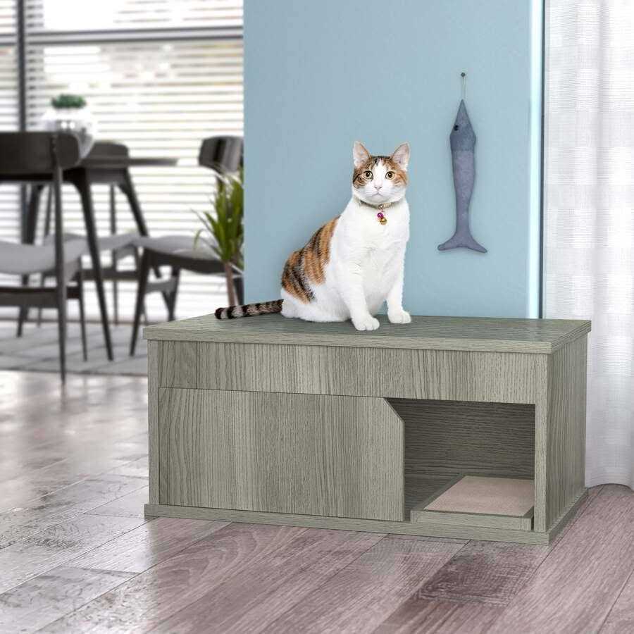 Way Basics Cat Litter Box Enclosure One Door - Image 4