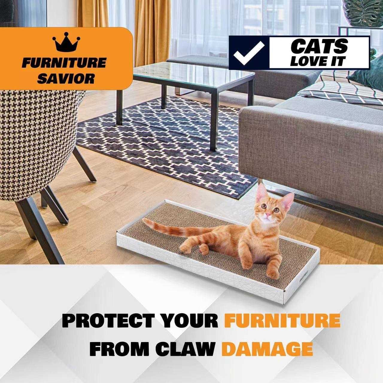 Cardboard Scratcher Pad Scratching Post:Smartbean 3PCS Cat Scratcher Cardboard,Cat Scratch Pad,Cat Scratching Post,Double-Sided Design for Double Lif - Image 3