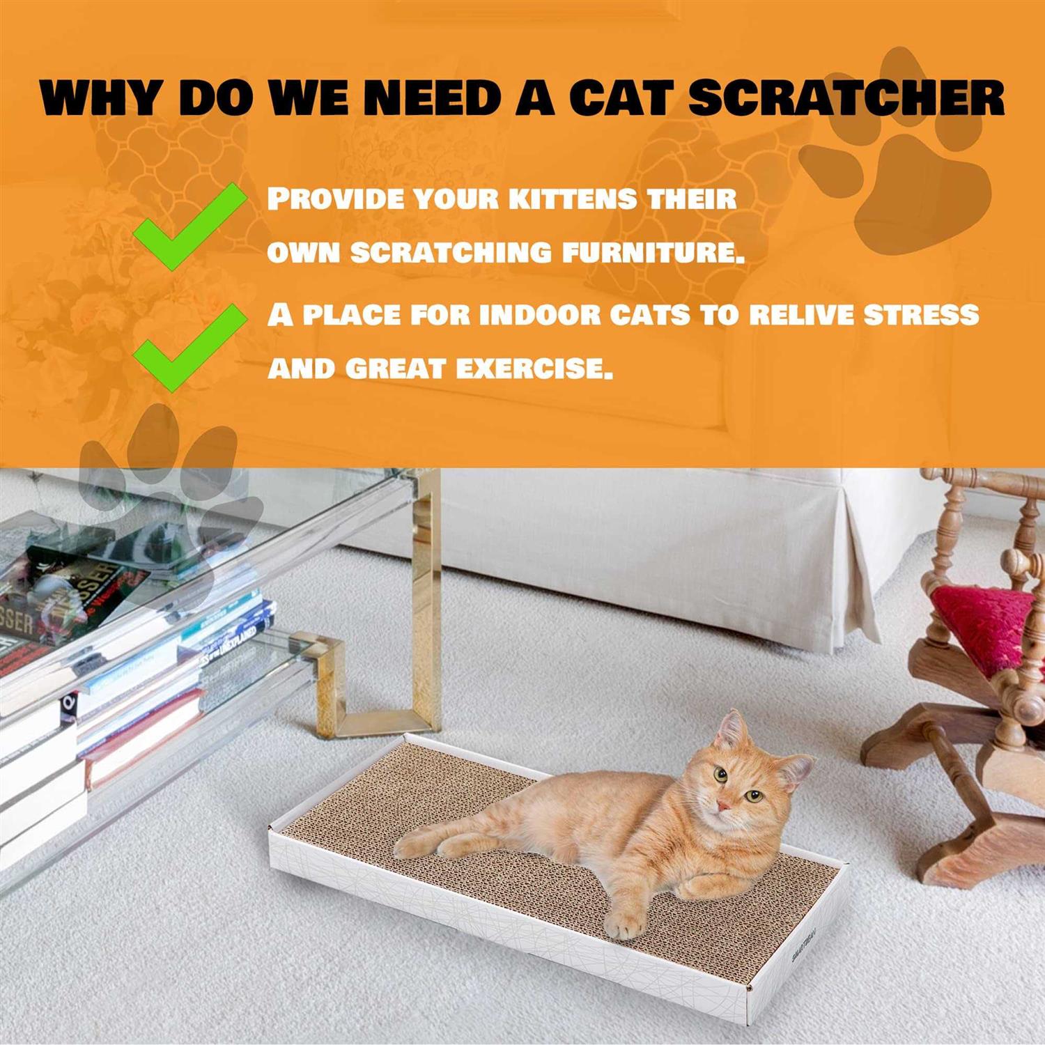 Cardboard Scratcher Pad Scratching Post:Smartbean 3PCS Cat Scratcher Cardboard,Cat Scratch Pad,Cat Scratching Post,Double-Sided Design for Double Lif - Image 5